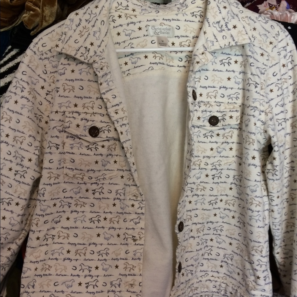 Cotton horse print jacket